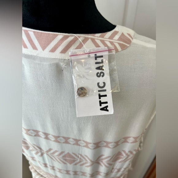 Attic Salt Peach & White Aztecs Boho style maxi dress 2xl NWT - Picture 5 of 8